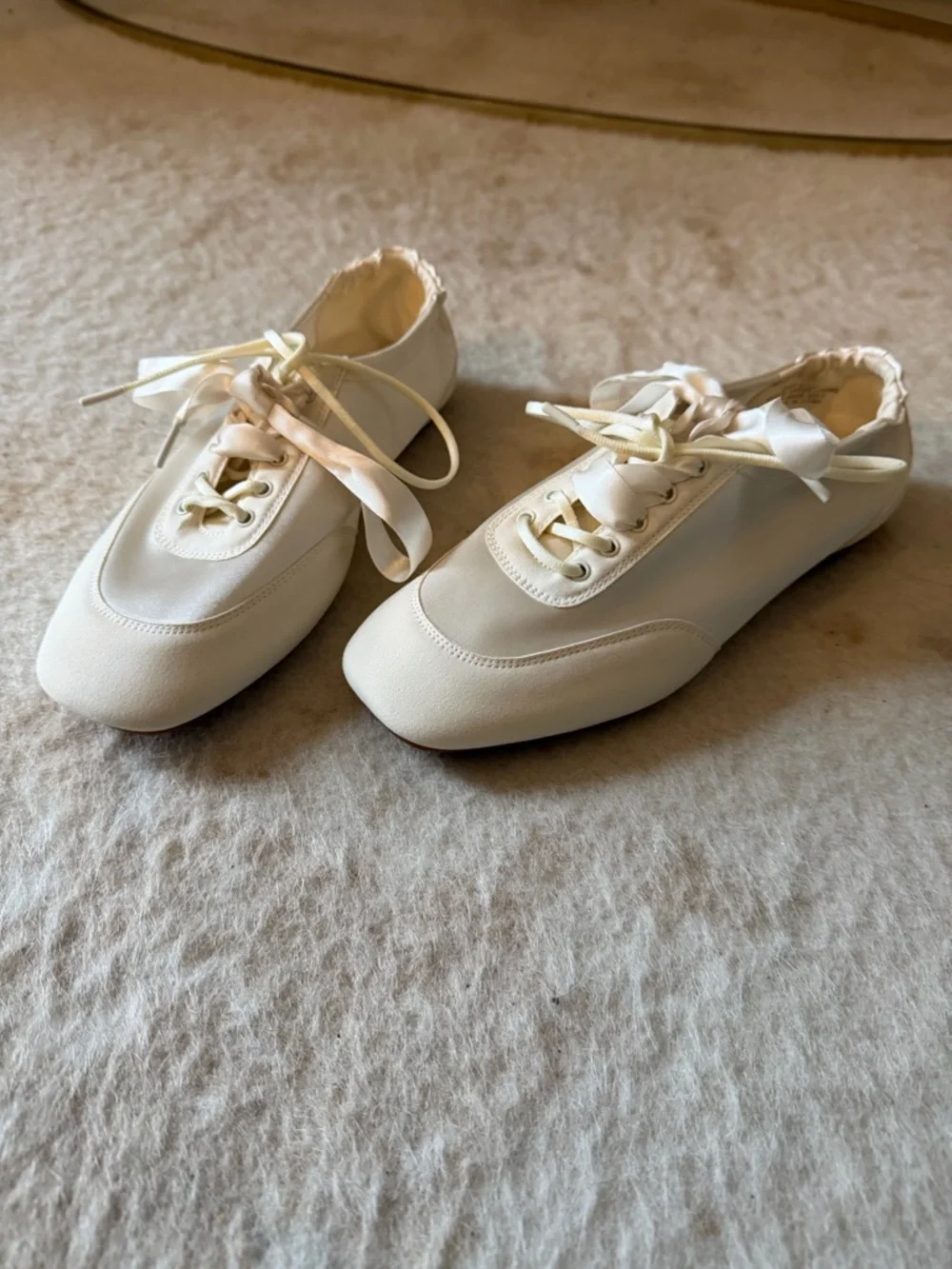 Vivaia Cristina Light Gold Satin Ribbon Lace-Up Women’s Sneakers 37.5 - Picture 4 of 4